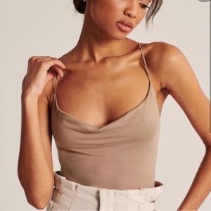 Light green cowl neck bodysuit